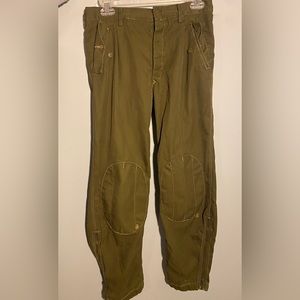 Unique green patch pants
